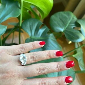 Three stone cubic zirconia ring